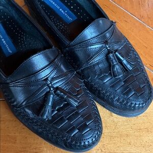 Giorgio Brutini men’s Black Woven Tassel Loafers